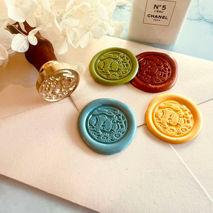 Tropical Fish Wax Seal Stamp size 25mm
