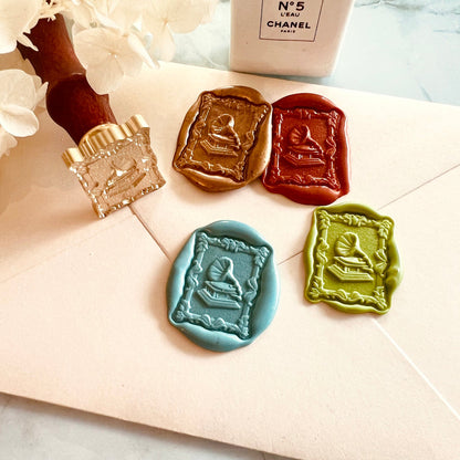 Gramophone Frame Wax Seal Stamp size 23x38mm