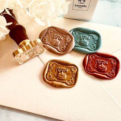 Vintage Telephone Frame Wax Seal Stamp size 23x31mm