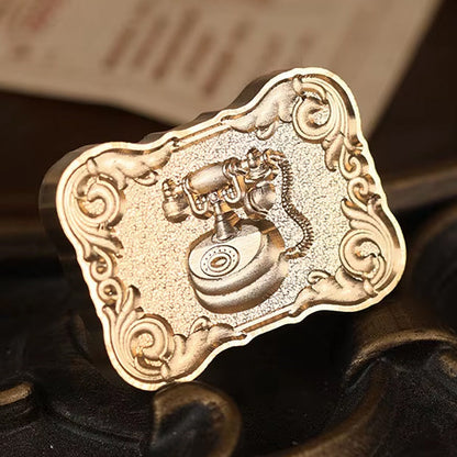 Vintage Telephone Frame Wax Seal Stamp size 23x31mm