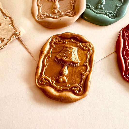 Vintage Table Lamp Frame Wax Seal Stamp size 24x30mm