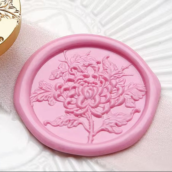 Chrysanthemum Flower Wax Seal Stamp – Floral Brass Stamp size 30mm