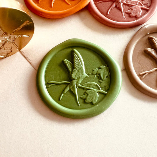 Bird on Branch Wax Seal Stamp size 30mm