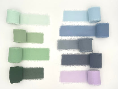 Green Blue and Purple shade of Chiffon Ribbons