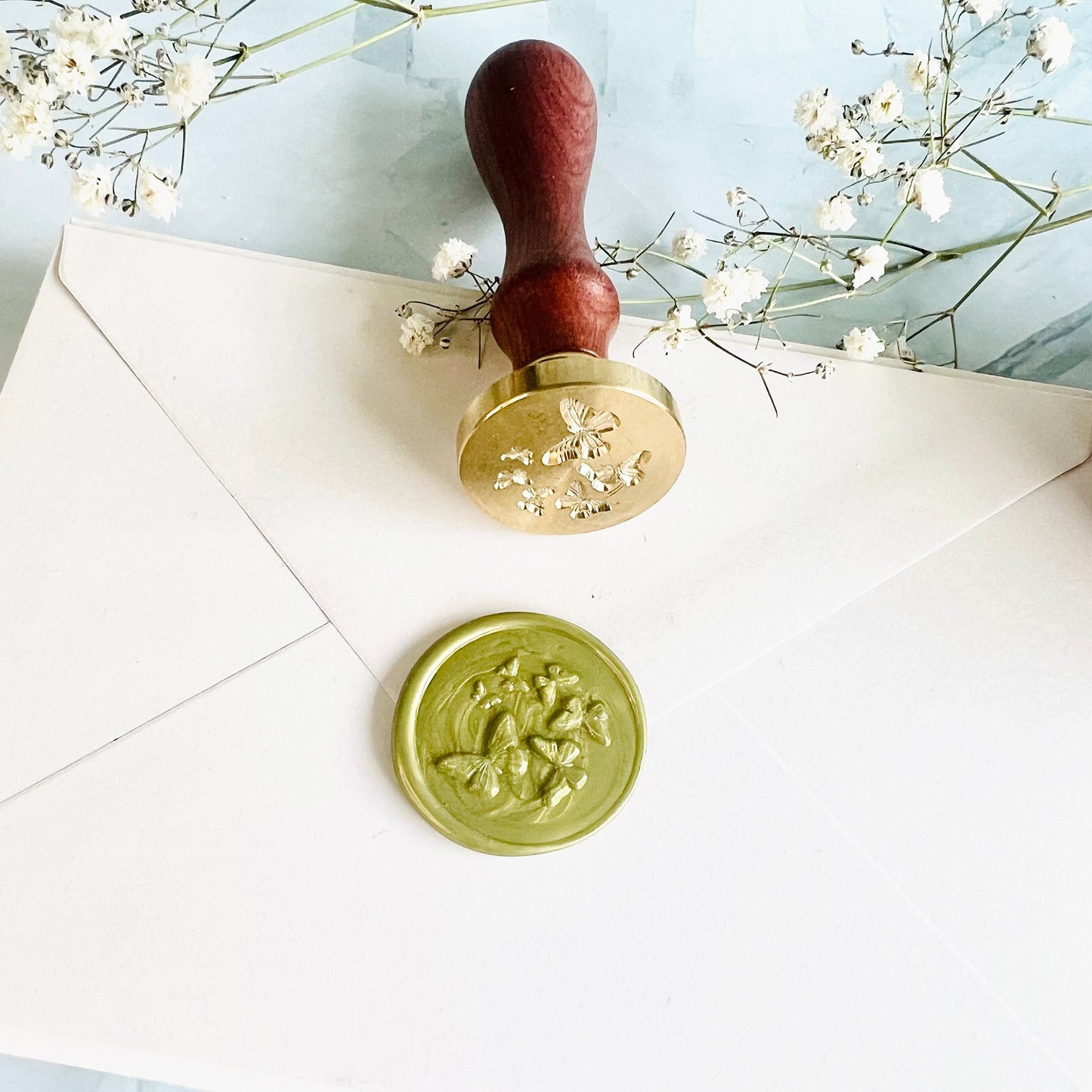 3D Butterfly Wax Seal Stamp size 30 mm
