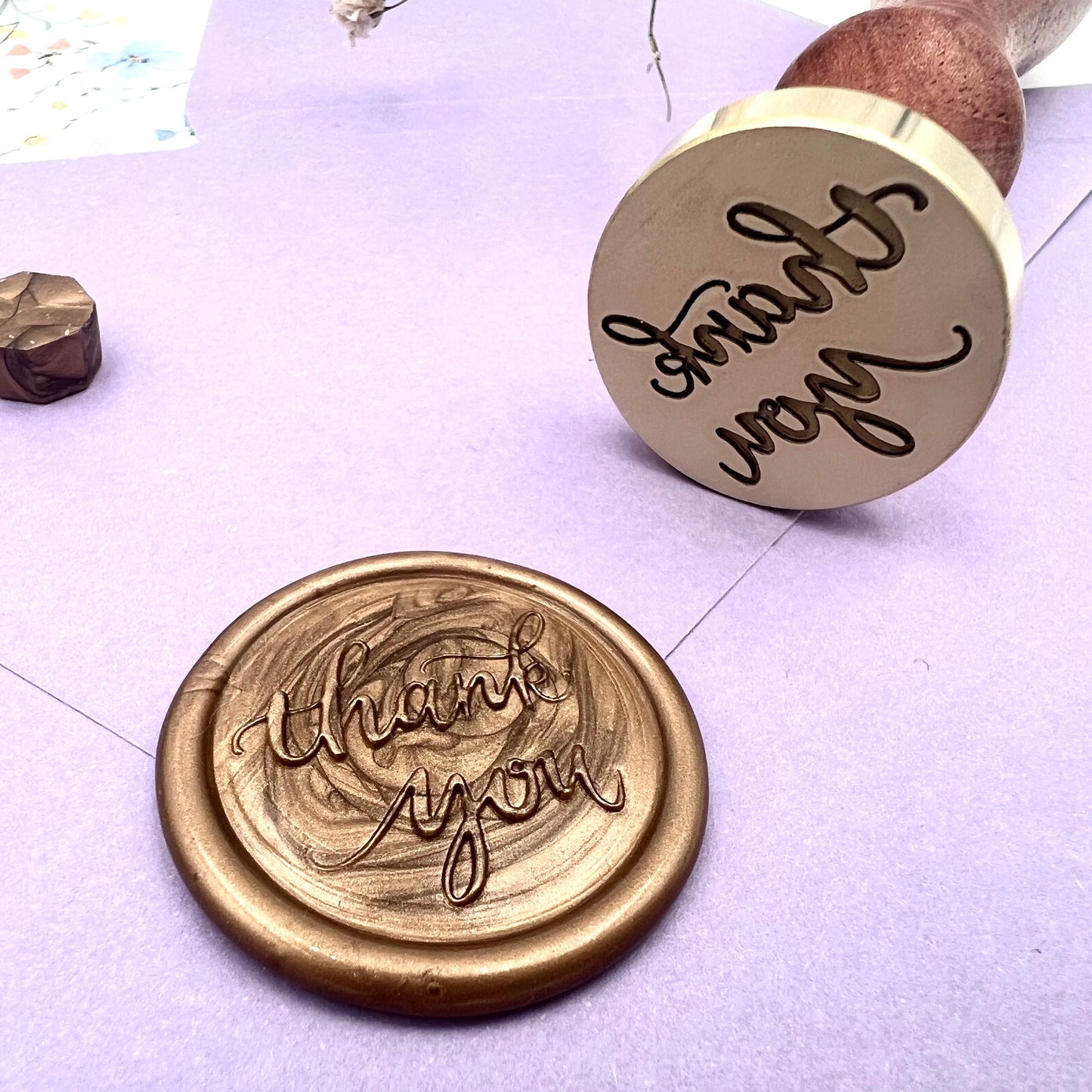Thank You word Wax Seal Stamp size 25mm