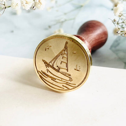 Sailboat Wax Seal Stamp 25mm – Nautical Sailing Ship