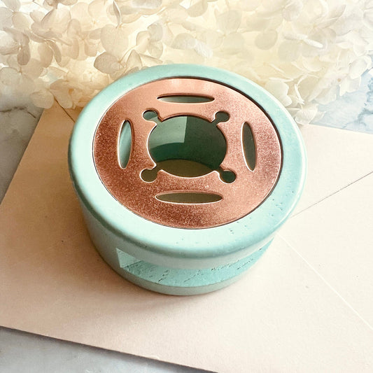 Wax Seal Melting Stove with Mint Green Wooden Base