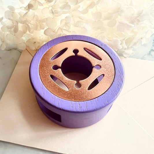 Wax Seal Melting Stove with Purple Wooden Base